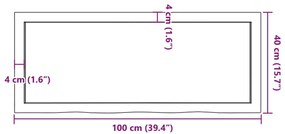 világosbarna kezelt tömör tölgyfa asztallap 100x40x(2-4) cm