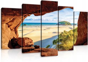 Vászonkép 100x60 Tengeri táj barlang tengerpart óceán nap természet nyugalom