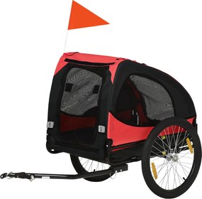 PawHut Kutyakocsi, Összecsukható Kutyás Biciklikocsi, Gyorsan Leválasztható Kerekek, Vízálló, Oxford Szövet, Acél, 140 x 71 x 83 cm, Piros | Aosom