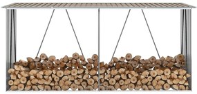 vidaXL barna horganyzott acél kerti tűzifatároló 330 x 84 x 152 cm
