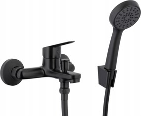 Kfa Kádtöltő Csaptelep Fali Zuhanyszettel, Fekete