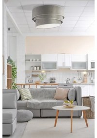 Duolla - Mennyezeti lámpa DEVON 1xE27/40W/230V átm. 45 cm szürke