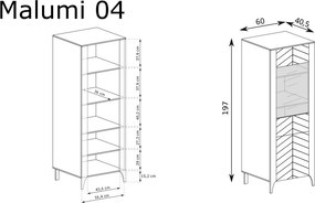 Malumi MM-4 vitrin, fekete