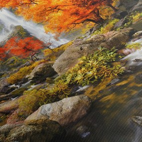 Kép - Vízesések őszi tájban, narancssárga (90x60 cm)
