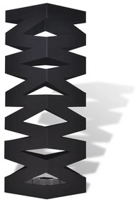 vidaXL Szögletes esőermyő / sétabot tartó 48,5 cm fekete
