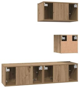TV szekrény garnitúra 4 pcs kézműves tölgy 60 x 30 x 30 cm