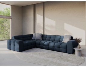 Sötétkék sarokkanapé (bal oldali-L alakú) Kendal – Micadoni