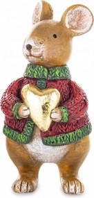 Karácsonyi egér figura szívvel 173275 Art-Pol