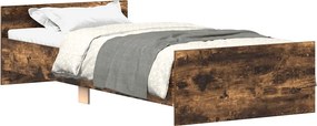 vidaXL füstös tölgy színű szerelt fa ágykeret matrac nélkül 100x200 cm