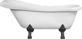 Luxury Retro szabadon álló fürdökád akril  170 x 75 cm, fehér, láb fekete  - 53251707500-70 Térben álló kád