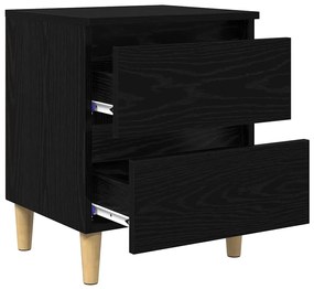 vidaXL Ágy szekrények 2 pcs Fekete tölgy 40 x 35 x 50 cm Faanyag