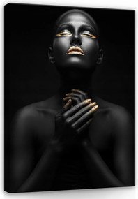 Vászonkép Hálószoba Nappali Arany Ajkak Nő Arc Modern XXL 120x80