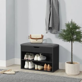 Cipőszekrény zsanéros fedél/párnázott ülőfelület 60×30×45 cm