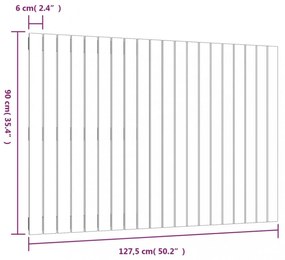fekete tömör fenyőfa fali fejtámla 127,5 x 3 x 90 cm