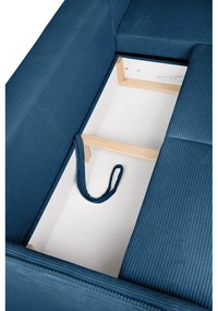 Kék kordbársony kinyitható sarokkanapé (jobb oldali) Tori – Bonami Selection