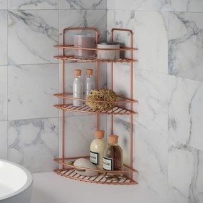 Copper háromszintes fürdőszobai sarokpolc - Metaltex