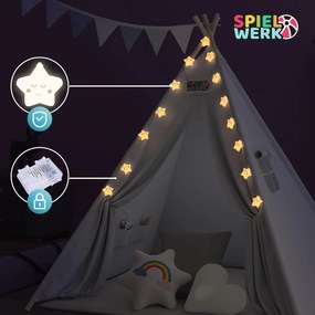 Spielwerk® Teepee gyereksátor 160x120x120cm - fehér