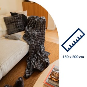 Szürke mikroplüss takaró 150x200 cm Wave – Tiseco Home Studio