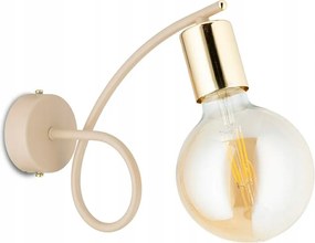 Kango fali lámpa Bézs arany kiegészítőkkel 1xE27 Modern Nappali Taupe