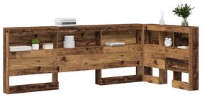 Tároló fejtámla polcokkal fejtámlával Régi fa 80 cm Faanyag