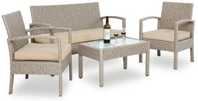 Casaria® Rattan szett - krém