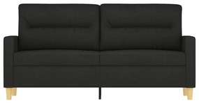 vidaXL kétszemélyes fekete szövetkanapé 140 cm