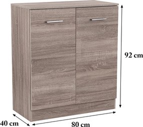 Miami komód 2 ajtós 80x92 cm yorki tölgy-yorki tölgy