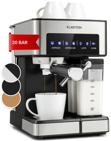 Klarstein Arabica Comfort, kávégép portaszűrővel, 1350 W, 20 bar, 1,8 l, érintőképernyő