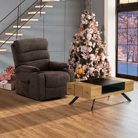 Elektromos TV és Relaxfotel Barna Szörvet Kárpittal. TV-S8348 CRM2