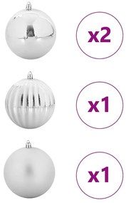 Karácsonyi Díszgömb Készlet 4 pcs Ezüst