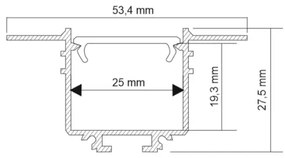 Shilo 1950 - LED Beépíthető lámpa HANAWA LED/32W/230V 3000K CRI 90 fekete