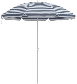 Strandernyő Aluminium Tartóval Kék és Fehér 300 cm