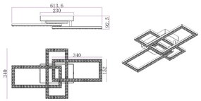 Globo 67328-24 - LED Mennyezeti lámpa SAPENA LED/24W/230V