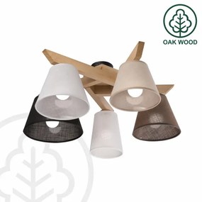 Brilagi - LED  Felületre szerelhető csillár  ANTHONY 5xE14/40W/230V tölgy