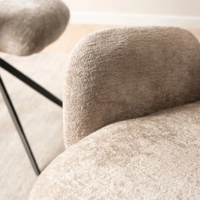 Forgószék bézs színben, bouclé kárpittal ALVARO