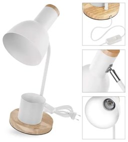 Asztali lámpa POPPY 1xE27/25W/230V fehér