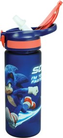 Sonic a sündisznó Totally Faster műanyag matt szívószálas kulacs 600 ml