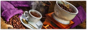 Poszterek 200x66 Lila kávés zsákok