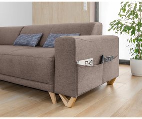 Barna kinyitható-tárolóhelyes sarokkanapé (bal oldali-L alakú) Classy Sophie – Miuform