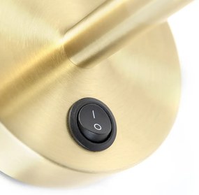 Klasszikus fali lámpa arany színű fekete bársony árnyékolóval - Combi