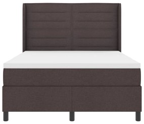 Boxspring Ágy Mattal és LED-del Sötétbarna 160x200 cm Szövet