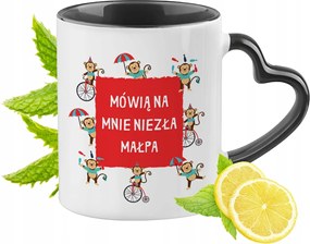 Vicces Bögre Fekete Szív Alakú Füllel Ajándék