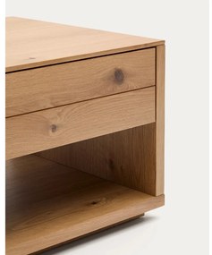 Natúr színű dohányzóasztal tölgyfa dekorral 60x140 cm Alguema – Kave Home