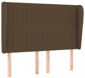 sötétbarna szövet fejtámla szárnyakkal 147 x 23 x 118/128 cm
