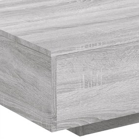 szürke sonoma színű dohányzóasztal LED-lámpákkal 85x55x31 cm