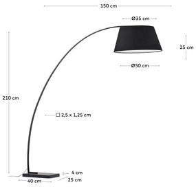 Chop fekete állólámpa - Kave Home