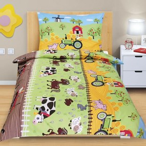 Junior Farm gyerek pamut ágyneműhuzat, 140 x 200 cm, 70 x 90 cm, 140 x 200 cm, 70 x 90 cm