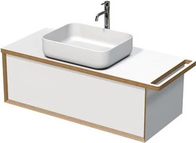 Fürdőszobaszekrény mosdó alá Naturel Oxo Multi 118x39x50 cm fehér mat OXOMULTI110KDLP
