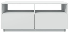 fehér dohányzóasztal LED-lámpákkal 90x49x40 cm