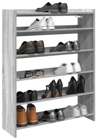 szürke sonoma színű szerelt fa cipőtartó 80x25x100 cm